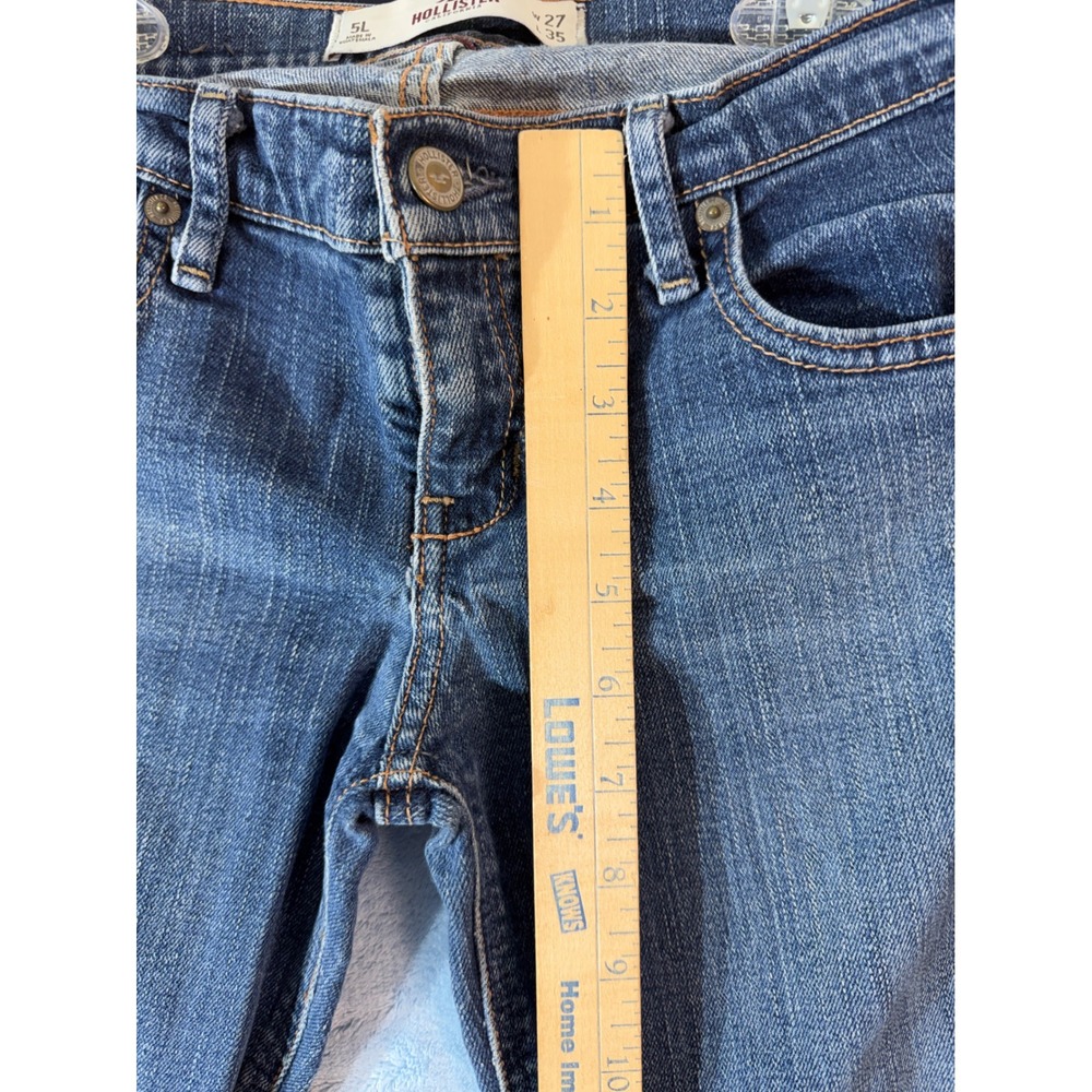 Hollister So Cal Stretch Jeans Women 5L W27 L35 Blue Denim Low Rise Bootcut - Picture 8 of 14